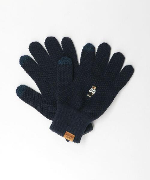 INFIELDER DESIGN(インフィールダーデザイン)の「【別注】<INFIELDER DESIGN×GLR>ベアー ニットグローブ -タッチスクリーン-(手袋・メンズ・ブラック/ダークグリーン/ネイビー・FREE)」の3枚目の写真