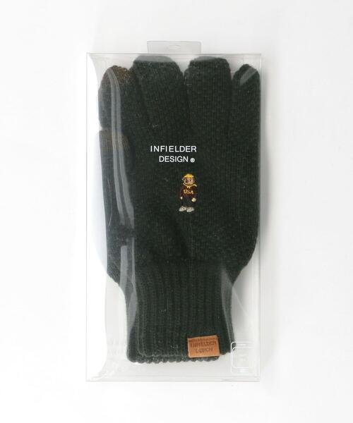 INFIELDER DESIGN(インフィールダーデザイン)の「【別注】<INFIELDER DESIGN×GLR>ベアー ニットグローブ -タッチスクリーン-(手袋・メンズ・ブラック/ダークグリーン/ネイビー・FREE)」の12枚目の写真