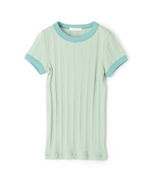 シルキーマルチボーダー ショートスリーブプルオーバ
