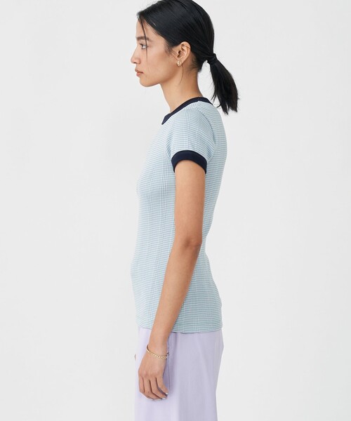 MACPHEE（マカフィー）の「シルキーマルチボーダー ショートスリーブプルオーバ（Tシャツ/カットソー・レディース・イエロー系その他2/グリーン系その他・S）」の5枚目の写真