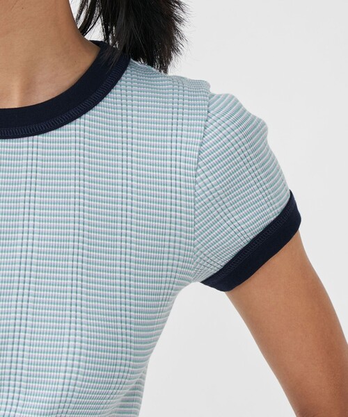 MACPHEE（マカフィー）の「シルキーマルチボーダー ショートスリーブプルオーバ（Tシャツ/カットソー・レディース・イエロー系その他2/グリーン系その他・S）」の8枚目の写真