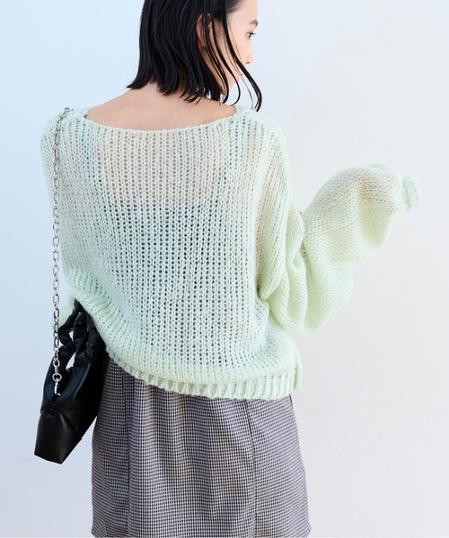 FREE'S MART(フリーズマート)の「◆モヘヤライクショート丈ニット(ニット/セーター・レディース・ブラック/ホワイト/グリーン・FREE)」の12枚目の写真