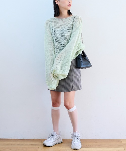 FREE'S MART(フリーズマート)の「◆モヘヤライクショート丈ニット(ニット/セーター・レディース・ブラック/ホワイト/グリーン・FREE)」の15枚目の写真