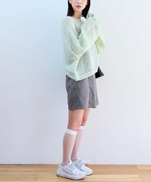 FREE'S MART(フリーズマート)の「◆モヘヤライクショート丈ニット(ニット/セーター・レディース・ブラック/ホワイト/グリーン・FREE)」の16枚目の写真
