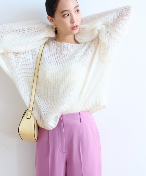 FREE'S MART(フリーズマート)の「◆モヘヤライクショート丈ニット(ニット/セーター・レディース・ブラック/ホワイト/グリーン・FREE)」の19枚目の写真