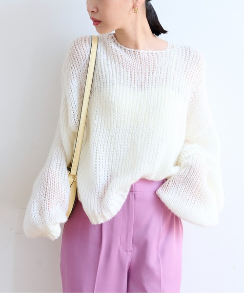 FREE'S MART(フリーズマート)の「◆モヘヤライクショート丈ニット(ニット/セーター・レディース・ブラック/ホワイト/グリーン・FREE)」の18枚目の写真