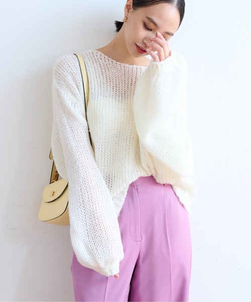 FREE'S MART(フリーズマート)の「◆モヘヤライクショート丈ニット(ニット/セーター・レディース・ブラック/ホワイト/グリーン・FREE)」の20枚目の写真