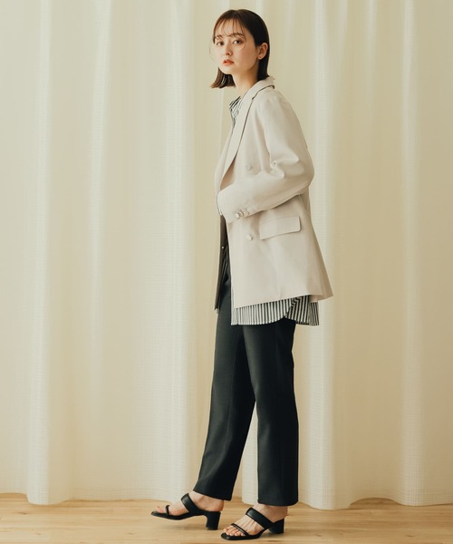 SENSE OF PLACE by URBAN RESEARCH（センスオブプレイスバイアーバンリサーチ）の「メタルボタンダブルブレストジャケット（テーラードジャケット・レディース・ライトベージュ/チャコールグレー/モカ・ONE）」の4枚目の写真