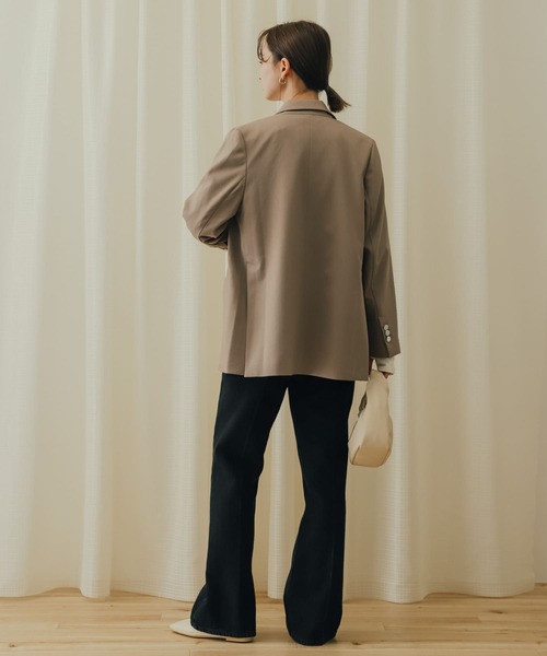 SENSE OF PLACE by URBAN RESEARCH（センスオブプレイスバイアーバンリサーチ）の「メタルボタンダブルブレストジャケット（テーラードジャケット・レディース・ライトベージュ/チャコールグレー/モカ・ONE）」の5枚目の写真