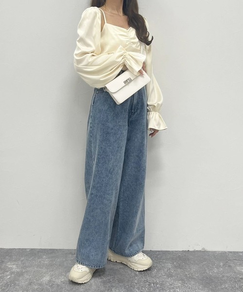 Heather（ヘザー）の「サテンキャミ2P　183767（シャツ/ブラウス・レディース・アイボリー/チャコールグレー/ピンク・FREE）」の9枚目の写真