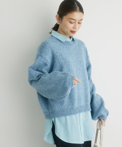 Petit fleur（プチフルール）の「・Petit　Fleur　ミックスニットプルオーバー（ニット/セーター・レディース・ピンク/ブルー/グリーン系その他3・FREE）」の3枚目の写真