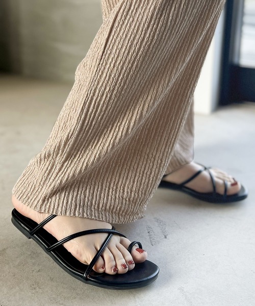 classicalelf(クラシカルエルフ)の「大人のラフボトムス。楊柳風ランダムプリーツストレートパンツ(その他パンツ・レディース・ブラック/カーキ/ベージュ・LARGE/MEDIUM/SMALL/X-LARGE)」の8枚目の写真