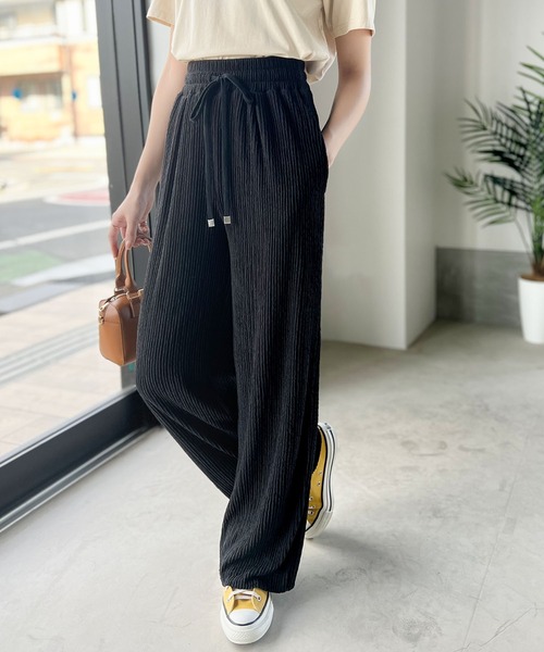 classicalelf(クラシカルエルフ)の「大人のラフボトムス。楊柳風ランダムプリーツストレートパンツ(その他パンツ・レディース・ブラック/カーキ/ベージュ・LARGE/MEDIUM/SMALL/X-LARGE)」の14枚目の写真