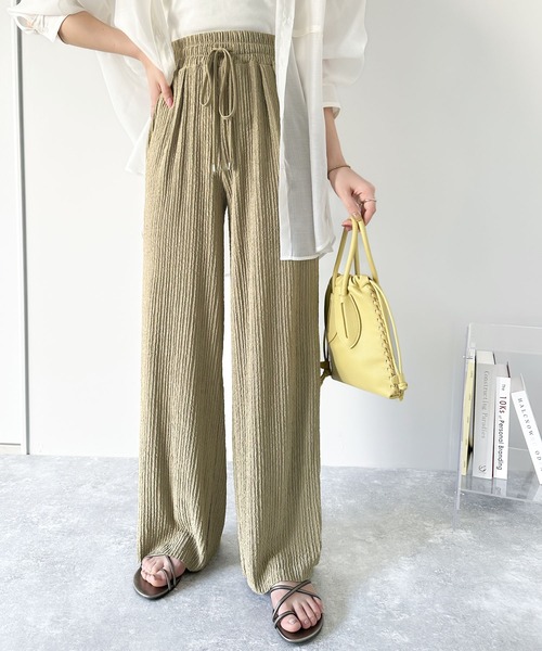 classicalelf(クラシカルエルフ)の「大人のラフボトムス。楊柳風ランダムプリーツストレートパンツ(その他パンツ・レディース・ブラック/カーキ/ベージュ・LARGE/MEDIUM/SMALL/X-LARGE)」の19枚目の写真
