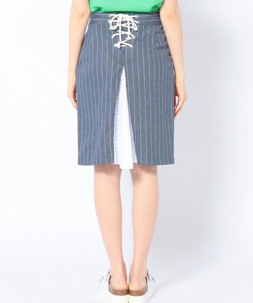 Another Edition(アナザーエディション)の「◎ストライプレースアップスカート/◎AEFC STRP LACEUP SK◆(スカート・レディース・ライトブルー/コバルトブルー・SMALL/MEDIUM)」の20枚目の写真