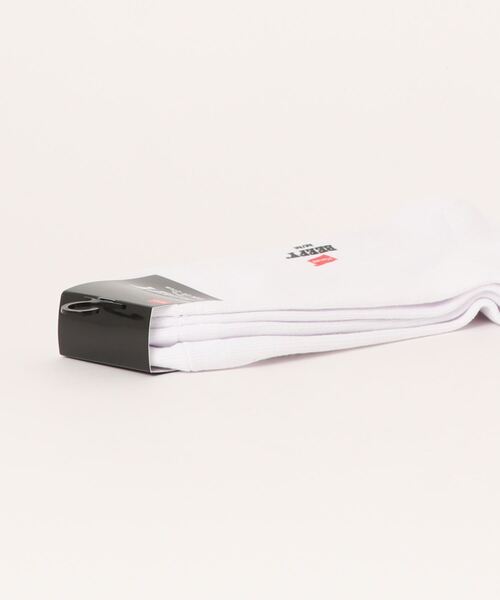 HANES(ヘインズ)の「【HANES/ヘインズ】【タフで破れにくい】2足組 クオーターソックス つま先・かかと補強 高密度編み 2P靴下(ソックス/靴下・メンズ・ホワイト/ブラック・MEDIUM)」の3枚目の写真