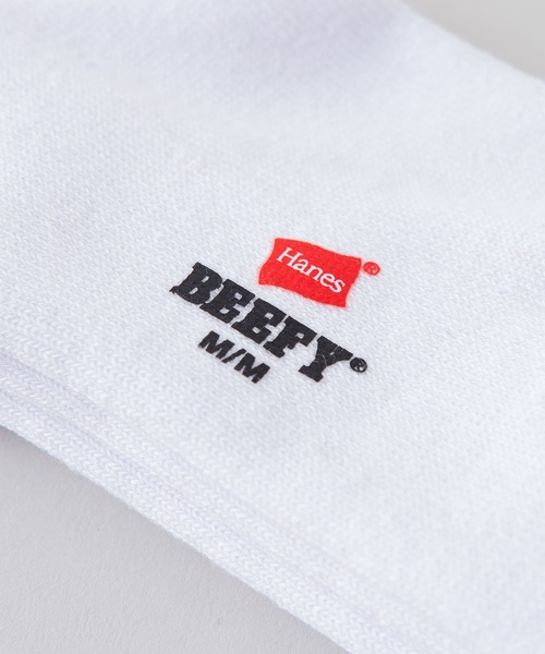 HANES(ヘインズ)の「【HANES/ヘインズ】【タフで破れにくい】2足組 クオーターソックス つま先・かかと補強 高密度編み 2P靴下(ソックス/靴下・メンズ・ホワイト/ブラック・MEDIUM)」の4枚目の写真