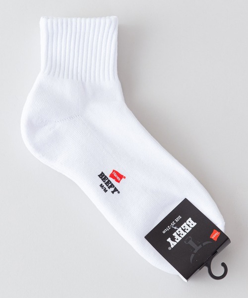 HANES(ヘインズ)の「【HANES/ヘインズ】【タフで破れにくい】2足組 クオーターソックス つま先・かかと補強 高密度編み 2P靴下(ソックス/靴下・メンズ・ホワイト/ブラック・MEDIUM)」の6枚目の写真