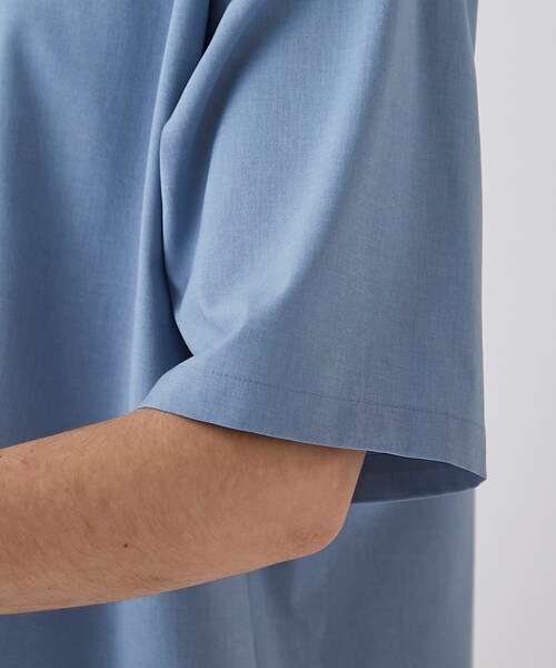 tk.TAKEO KIKUCHI（ティーケータケオキクチ）の「◆ポリトロオープンカラーシャツ（シャツ/ブラウス・メンズ・ブルー/ブラック/グレー系4/ライトベージュ・01/03/02/04）」の10枚目の写真