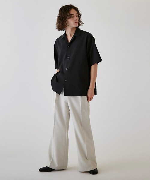 tk.TAKEO KIKUCHI（ティーケータケオキクチ）の「◆ポリトロオープンカラーシャツ（シャツ/ブラウス・メンズ・ブルー/ブラック/グレー系4/ライトベージュ・01/03/02/04）」の14枚目の写真