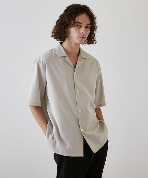 tk.TAKEO KIKUCHI（ティーケータケオキクチ）の「◆ポリトロオープンカラーシャツ（シャツ/ブラウス・メンズ・ブルー/ブラック/グレー系4/ライトベージュ・01/03/02/04）」の16枚目の写真