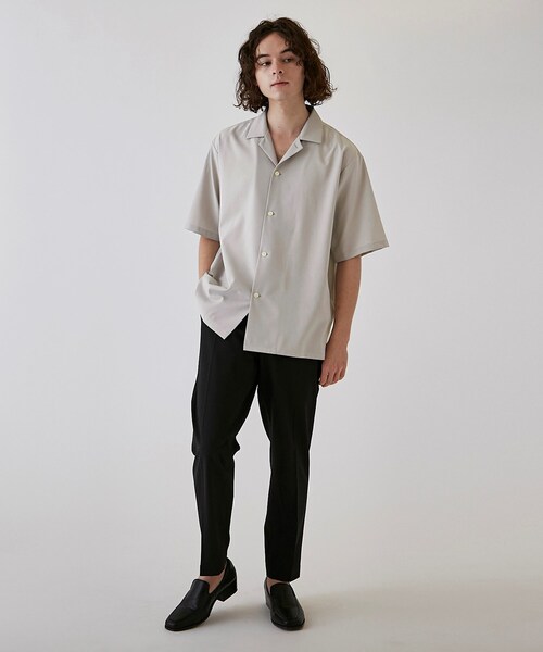 tk.TAKEO KIKUCHI（ティーケータケオキクチ）の「◆ポリトロオープンカラーシャツ（シャツ/ブラウス・メンズ・ブルー/ブラック/グレー系4/ライトベージュ・01/03/02/04）」の17枚目の写真