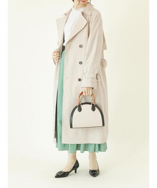 Te chichi（テチチ）の「ツイルトレンチコート【花粉ブロック加工・撥水加工】（トレンチコート・レディース・ベージュ/グリーン/オフホワイト・ﾌﾘ-）」の18枚目の写真