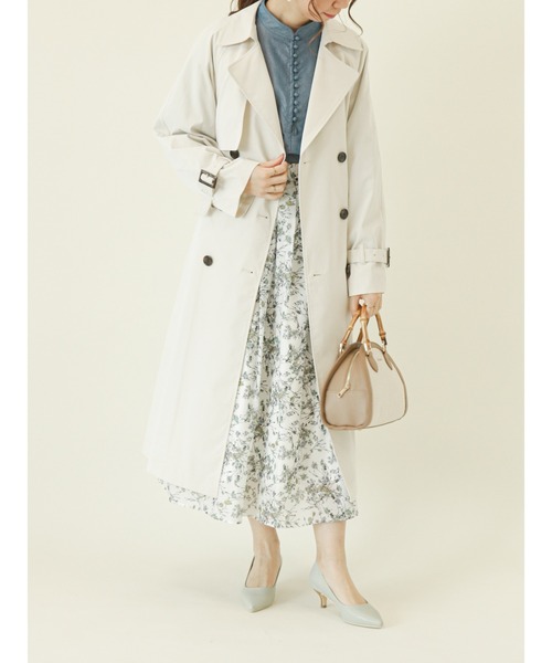 Te chichi（テチチ）の「ツイルトレンチコート【花粉ブロック加工・撥水加工】（トレンチコート・レディース・ベージュ/グリーン/オフホワイト・ﾌﾘ-）」の2枚目の写真