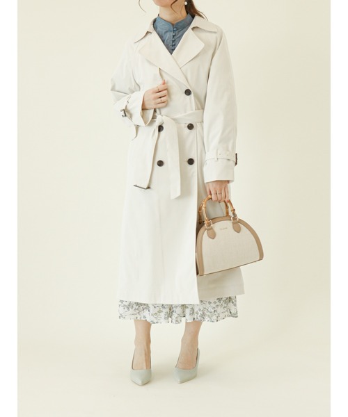 Te chichi（テチチ）の「ツイルトレンチコート【花粉ブロック加工・撥水加工】（トレンチコート・レディース・ベージュ/グリーン/オフホワイト・ﾌﾘ-）」の8枚目の写真