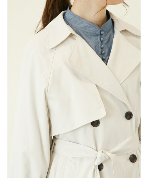 Te chichi（テチチ）の「ツイルトレンチコート【花粉ブロック加工・撥水加工】（トレンチコート・レディース・ベージュ/グリーン/オフホワイト・ﾌﾘ-）」の4枚目の写真