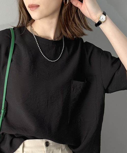 Java(ジャバ)の「《JaVa ジャバコラボ》ワンランクアップ。シアータンブラー5分袖プルオーバー(Tシャツ/カットソー・レディース・モカ/イエロー/オフホワイト/ブラック・X-LARGE/SMALL/MEDIUM/LARGE)」の3枚目の写真