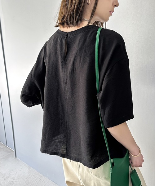 Java(ジャバ)の「《JaVa ジャバコラボ》ワンランクアップ。シアータンブラー5分袖プルオーバー(Tシャツ/カットソー・レディース・モカ/イエロー/オフホワイト/ブラック・X-LARGE/SMALL/MEDIUM/LARGE)」の18枚目の写真