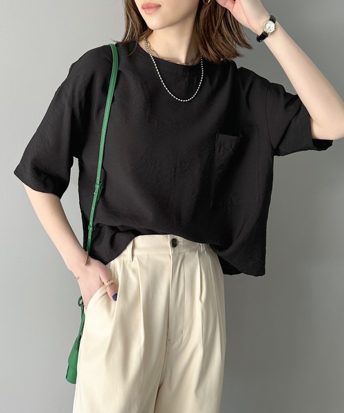 Java(ジャバ)の「《JaVa ジャバコラボ》ワンランクアップ。シアータンブラー5分袖プルオーバー(Tシャツ/カットソー・レディース・モカ/イエロー/オフホワイト/ブラック・X-LARGE/SMALL/MEDIUM/LARGE)」の16枚目の写真