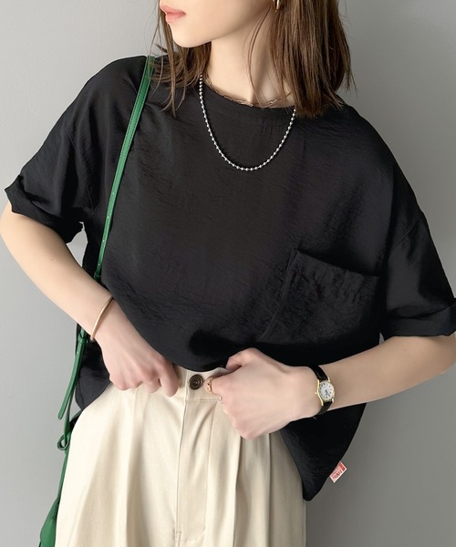 Java(ジャバ)の「《JaVa ジャバコラボ》ワンランクアップ。シアータンブラー5分袖プルオーバー(Tシャツ/カットソー・レディース・モカ/イエロー/オフホワイト/ブラック・X-LARGE/SMALL/MEDIUM/LARGE)」の15枚目の写真