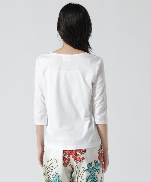 DROIT BELLO(ドロイトベロ)の「DROIT BELLO (ドロイトベロ) 5分丈カットソー(Tシャツ/カットソー・レディース・ブラック/ホワイト/ピンク・F)」の7枚目の写真