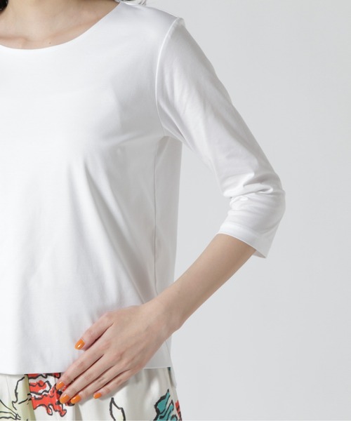 DROIT BELLO(ドロイトベロ)の「DROIT BELLO (ドロイトベロ) 5分丈カットソー(Tシャツ/カットソー・レディース・ブラック/ホワイト/ピンク・F)」の9枚目の写真