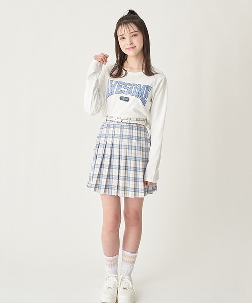 LOVETOXIC(ラブトキシック)の「ベルトつきチェックプリーツスカパン(スカート・キッズ・ブラック/ベージュ/ライトグリーン/アイボリー/サックスブルー/ピンク・SS/S/M/L)」の11枚目の写真