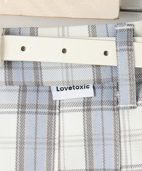 LOVETOXIC(ラブトキシック)の「ベルトつきチェックプリーツスカパン(スカート・キッズ・ブラック/ベージュ/ライトグリーン/アイボリー/サックスブルー/ピンク・SS/S/M/L)」の13枚目の写真