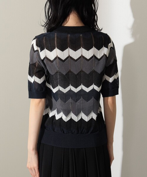 Demi-Luxe BEAMS 畔編み ボーダーニット 定価2.7万円 Demi-Luxe BEAMS（デミルクス ビームス）の「Demi-Luxe BEAMS / 矢振り