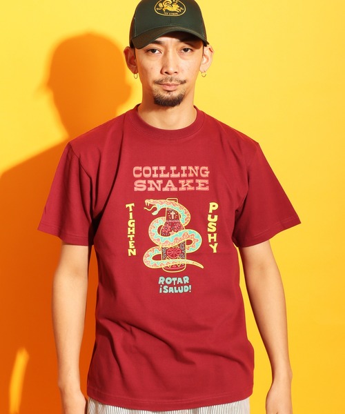 ROTAR(ローター)の「COILING SNAKE Tee(Tシャツ/カットソー・メンズ・バーガンディー/ブラック/グリーン系その他/ホワイト・LARGE/MEDIUM/SMALL/X-LARGE)」の1枚目の写真