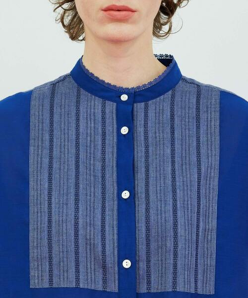 FRAPBOIS（フラボア）の「カラミヨーク ブラウス（シャツ/ブラウス・レディース・ブルー/ブラック・1）」の6枚目の写真