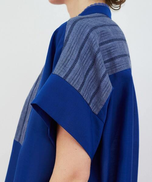 FRAPBOIS（フラボア）の「カラミヨーク ブラウス（シャツ/ブラウス・レディース・ブルー/ブラック・1）」の8枚目の写真