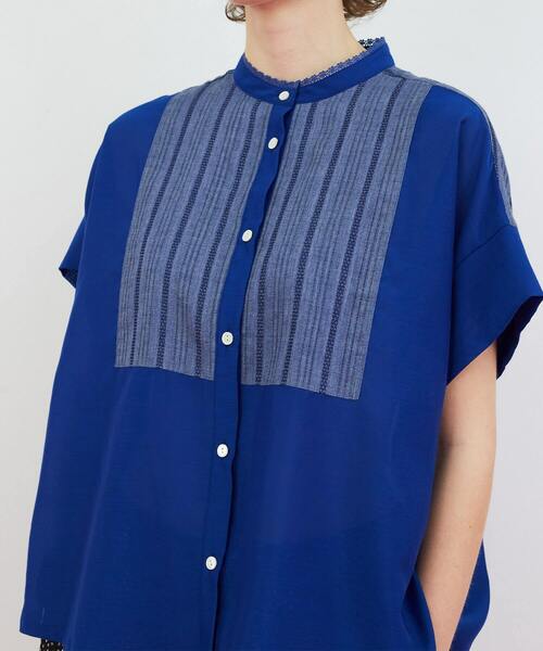 FRAPBOIS（フラボア）の「カラミヨーク ブラウス（シャツ/ブラウス・レディース・ブルー/ブラック・1）」の10枚目の写真