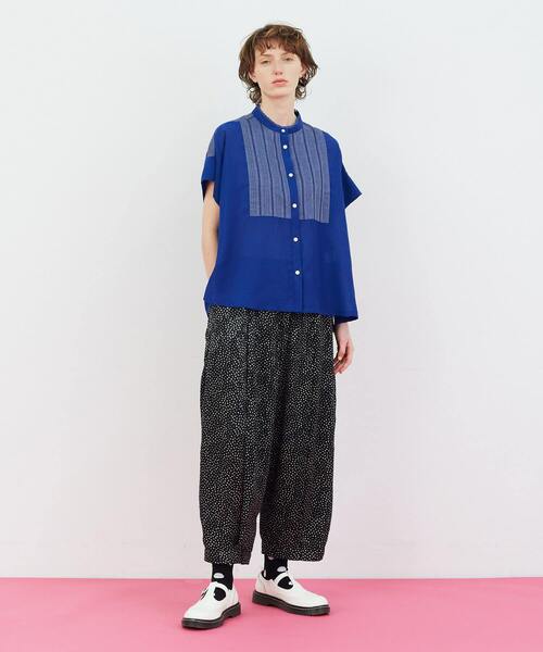 FRAPBOIS（フラボア）の「カラミヨーク ブラウス（シャツ/ブラウス・レディース・ブルー/ブラック・1）」の14枚目の写真