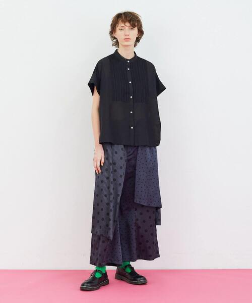 FRAPBOIS（フラボア）の「カラミヨーク ブラウス（シャツ/ブラウス・レディース・ブルー/ブラック・1）」の19枚目の写真