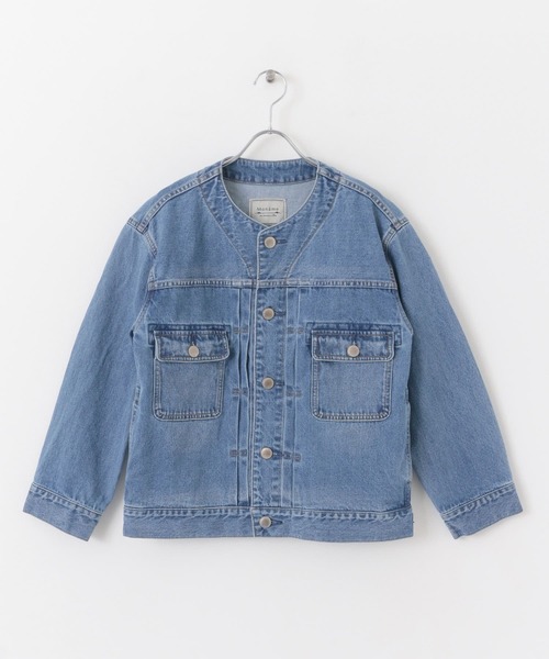 Moname（モナーム）の「MONAME　CREW NECK WORK JACKET（デニムジャケット・レディース・ライトインディゴブルー・FREE）」の20枚目の写真