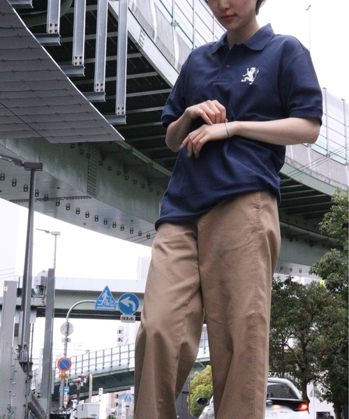 GIORDANO（ジョルダーノ）の「ライオン刺繍 襟デザインUVカットポロシャツ（ポロシャツ・メンズ・グレー/ブラック/ネイビー/ホワイト/ピンク・MEDIUM/LARGE/X-LARGE）」の13枚目の写真