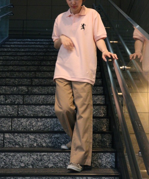 GIORDANO（ジョルダーノ）の「ライオン刺繍 襟デザインUVカットポロシャツ（ポロシャツ・メンズ・グレー/ブラック/ネイビー/ホワイト/ピンク・MEDIUM/LARGE/X-LARGE）」の14枚目の写真