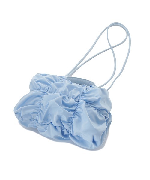 emmi（エミ）の「【emmi atelier】シャーリングギャザーショルダーバッグ（ショルダーバッグ・レディース・ライトブルー/ホワイト/ブラック・FREE）」の8枚目の写真