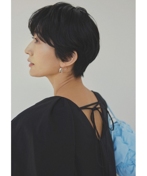 emmi（エミ）の「【emmi atelier】シャーリングギャザーショルダーバッグ（ショルダーバッグ・レディース・ライトブルー/ホワイト/ブラック・FREE）」の10枚目の写真